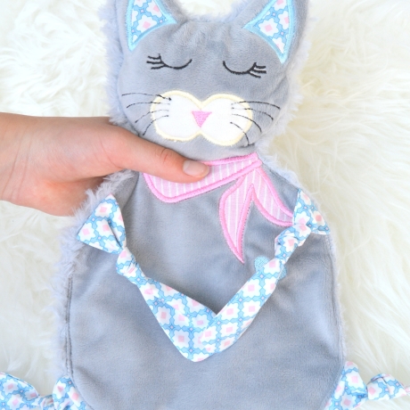 ITH Stickdatei Katze Kimba Schmusetuch 18x30cm