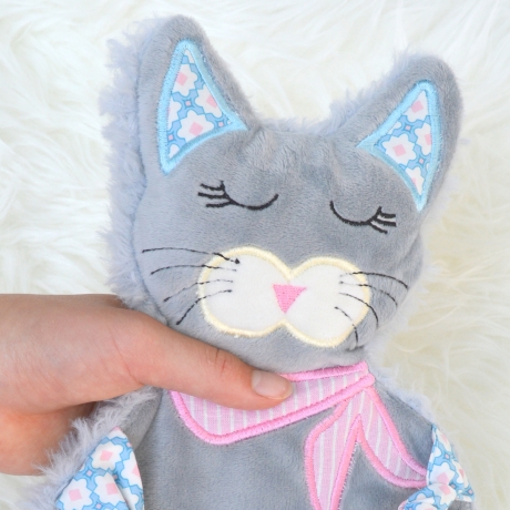 ITH Stickdatei Katze Kimba Schmusetuch 18x30cm