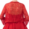 Festliches Bolero-Spitzen-Seiden-Jäckchen, rot, 36-38, neu