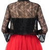 Festliches Bolero-Spitzen-Seiden-Jäckchen, schwarz, 36-38