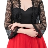 Festliches Bolero-Spitzen-Seiden-Jäckchen, schwarz, 36-38