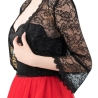 Festliches Bolero-Spitzen-Seiden-Jäckchen, schwarz, 36-38
