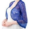 Festliches Bolero-Spitzen-Seiden-Jäckchen, , 36-38, blau, neu