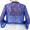 Festliches Bolero-Spitzen-Seiden-Jäckchen, , 36-38, blau, neu