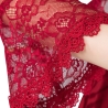 Festliches Bolero-Spitzen-Seiden-Jäckchen, , 36-38, weinrot
