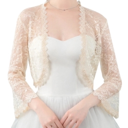 Festliches Bolero-Spitzen-Seiden-Jäckchen, , 36-38, elfenbein
