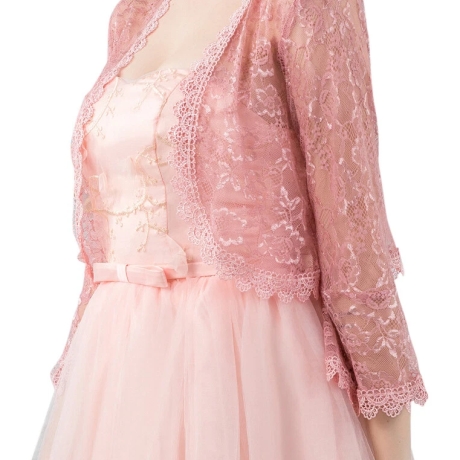 Festliches Bolero-Spitzen-Seiden-Jäckchen, , 36-38, pink