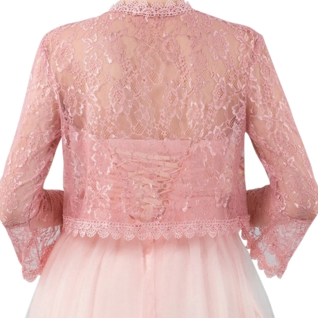 Festliches Bolero-Spitzen-Seiden-Jäckchen, , 36-38, pink