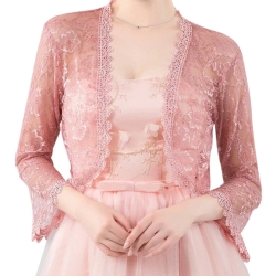 Festliches Bolero-Spitzen-Seiden-Jäckchen, , 36-38, pink