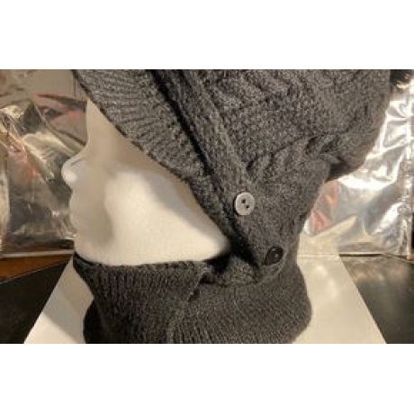 Wintermütze-Beanie mit Fleecefutter + Ohrenklappen, schwarz