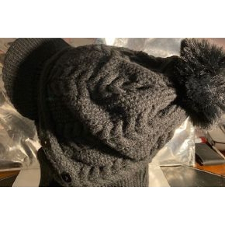 Wintermütze-Beanie mit Fleecefutter + Ohrenklappen, schwarz