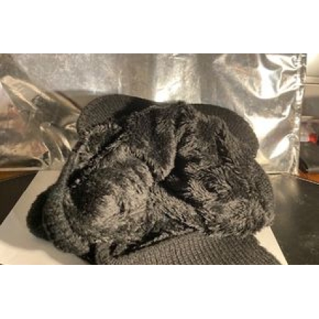 Wintermütze-Beanie mit Fleecefutter + Ohrenklappen, schwarz