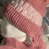 Damen-Winter-Beanie-Mütze, Bömmel + integrierter Schal, neu