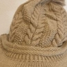 Damen-Winter-Beanie-Mütze mit Bömmel und integriertem Schal