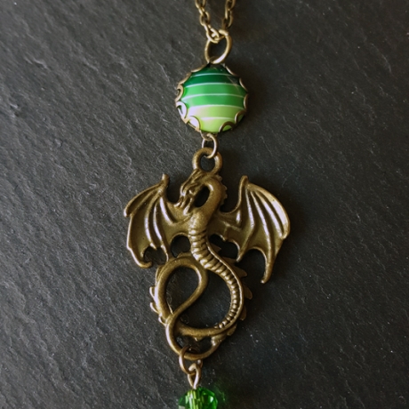 Vintage-Kette Green Dragon Smaragda