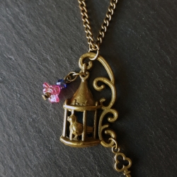 Vintage-Kette Vogelkäfig Auf in die Freiheit