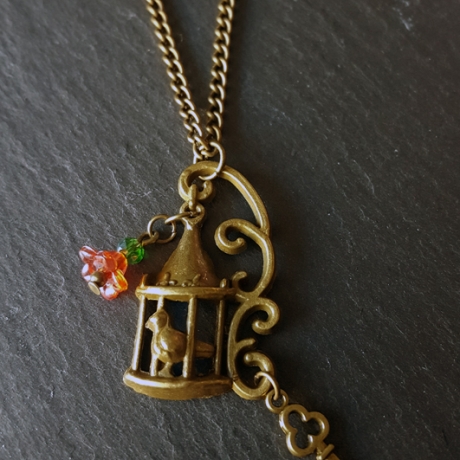 Vintage-Kette Vogelkäfig Auf in die Freiheit