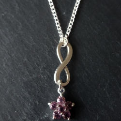 Kette Purple Flower-Eternity Unendlichkeit Strass