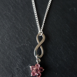 Kette Pink Flower-Eternity Unendlichkeit Strass