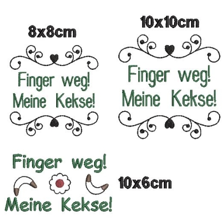 Stickdatei Kekse Meine Kekse Finger weg SET