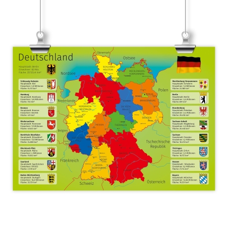 Kinder Lernposter Deutschland DIN A3