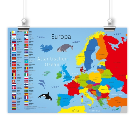 Kinder Lernposter Europa DIN A3