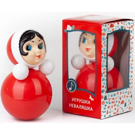 Musik-Wackelpuppe Mädchen mit Glöckchen, 26 cm, rot