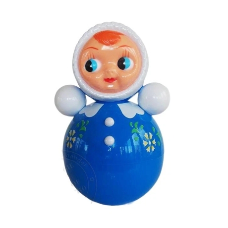 Musik-Wackelpuppe Mädchen mit Glöckchen, 25 cm, blau