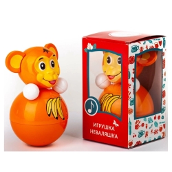 Musik-Wackelpuppe Affe mit Glöckchen, 15 cm, gelb