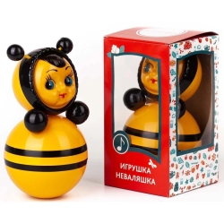 Musik-Wackelpuppe Biene mit Glöckchen, 22 cm, bunt