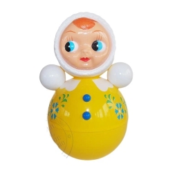 Musik-Wackelpuppe Mädchen mit Glöckchen, 25 cm, gelb