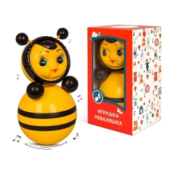 Musik-Wackelpuppe Biene mit Glöckchen, 15 cm, bunt