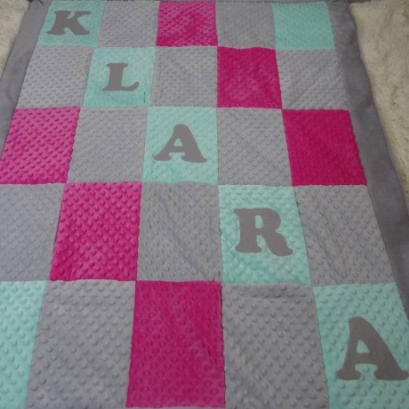 Krabbeldecke,  Patchwork, Kuscheldecke, Tagesdecke,