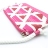 Kleine Handtasche Pink, Weiß, gemustert, Retro Handmade