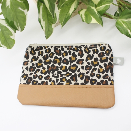 Etui Täschchen Organizer Leoprint Schwarz Braun Geschenkidee