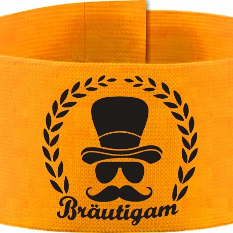 Klett-Armbinde 10 cm Höhe bedruckt mit BRÄUTIGAM (Kranz)