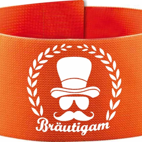 Klett-Armbinde 10 cm Höhe bedruckt mit BRÄUTIGAM (Kranz)