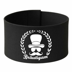 Klett-Armbinde 10 cm Höhe bedruckt mit BRÄUTIGAM (Kranz)