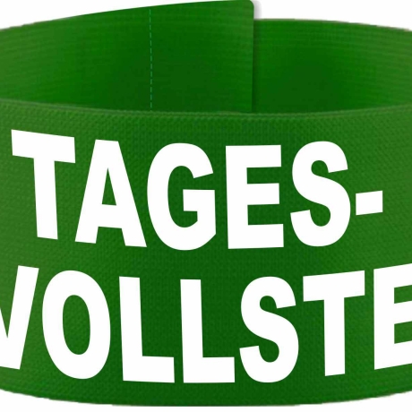 Klett-Armbinde 10 cm Höhe bedruckt mit TAGESVOLLSTE
