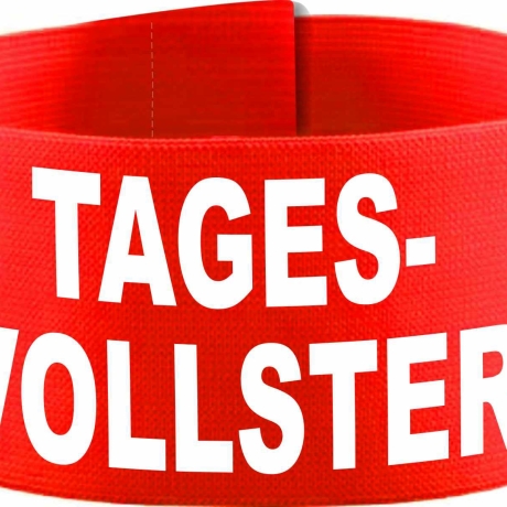 Klett-Armbinde 10 cm Höhe bedruckt mit TAGESVOLLSTER