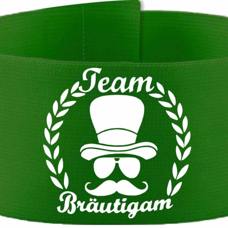 Klett-Armbinde 10 cm Höhe bedruckt mit TEAM BRÄUTIGAM