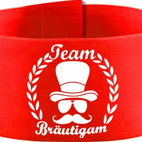 Klett-Armbinde 10 cm Höhe bedruckt mit TEAM BRÄUTIGAM