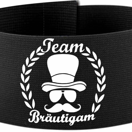 Klett-Armbinde 10 cm Höhe bedruckt mit TEAM BRÄUTIGAM