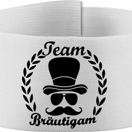 Klett-Armbinde 10 cm Höhe bedruckt mit TEAM BRÄUTIGAM