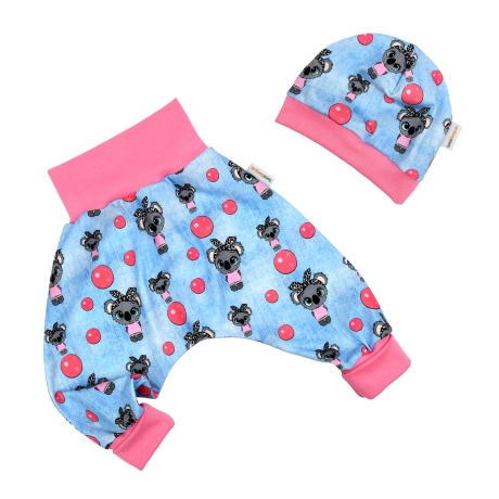 2-tlg Baby Pumphosen-Set Erstlingsoutfit Süßes Koala-Mädchen 