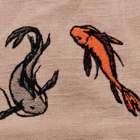 Fische - Kein digitales Produkt auf meinem Produkt gestickt