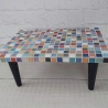 Bunter Tisch Blumentisch mit Mosaik