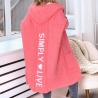 Oversized Strickmantel lange Strickjacke Cardigan Koralle M-2XL