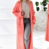 Oversize Strickmantel lang Strickjacke Cardigan Koralle S M L XL