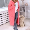 Oversized Strickmantel lange Strickjacke Cardigan Koralle M-2XL